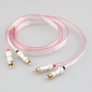 New audiocrast Trắng heven OCC mạ bạc Cáp tín hiệu phẳng với mạ vàng liên kết RCA cáp cho Nordost