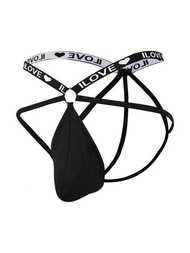 Jockstrap Con Patrón De Corazón Y Letras Para Hombre Con Detalle De Anillo