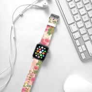 Apple Watch Series 1 , Series 2, Series 3 - Apple Watch 真皮手錶帶，適用於Apple Watch 及 Apple Watch Sport - Freshion 香港原創設計師品牌 - 粉紅玫瑰圖案 cr7