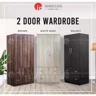 Dalle 2 Doors Wardrobe With 2 Big Drawers/ Open Wardrobe (Free Delivery)