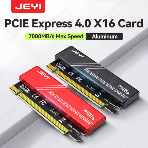JEYI M.2 NVMe to PCIe 4.0 X16 Adapter with Heatsink - for Samsung 980 PRO/970 EVO SSD, Aluminum Adap