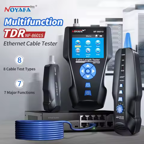 NOYAFA Network Cable Tester with PoE/PING NF-8601S Cable Tracker POE Tester Measure Length Wiremap T
