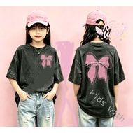 New Summer Girls' T-Shirt Washed Cartoon Design Made From Pure Cotton Short Sleeves Modern And Trend