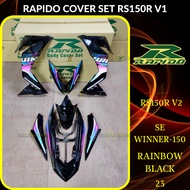 RAPIDO COVER SET RS150R/RS150 V2 V3 WINNER 150 (23) BLACK RAINBOW (STICKER TANAM/AIRBRUSH) COVERSET