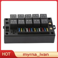 Automotive Fuse Box 12V/24V Relay Fuse Holder Assembly Control Center
