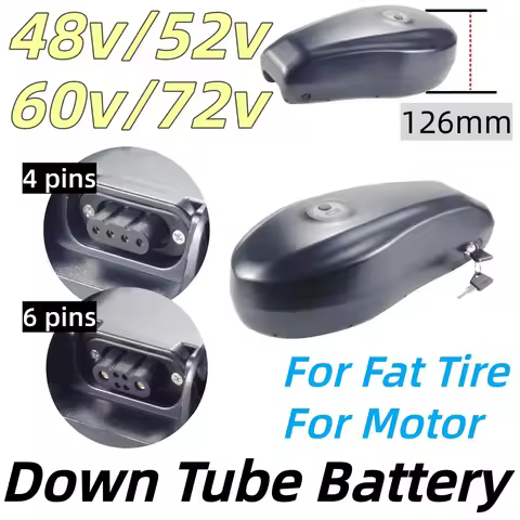 Down Tube Hign Capacity Motor Ebike Battery Fat Tire Electric Bike Battery 48V 15Ah 20Ah 25Ah 52V 20