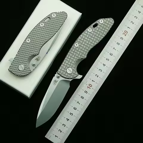 LEMIFSHE New XM18 9Cr18MoV Mark 20CV Blade Titanium Handle Hinderer Folding Knife Outdoor Camping Hu