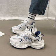 Daddy Shoes Women 2025 Fashion Lightweight Thick-Soled White Shoes Mesh Breathable Korean Casual Spo