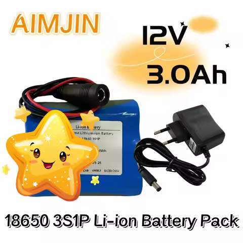12V 3000mAh 3S1P 18650 Lithium Battery Pack Suitable For Projector, Speaker, And Wireless Monitoring