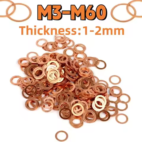 Flat Gaskets M3 M4 M5 M6 M8 M10 M12 M14 M16 M18 M20 M22 M24 M27 M30 M50 M60 Copper Plain Washer Boat