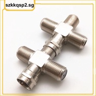 SGK2  3 In 1 TV Jack Plug T Type Antenna Adapter RF Coaxial Connector F Type Male Female To Triple Female Plug Jack