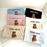 เสื้อยืด oversize ผ้าคอตตอน สไตล์มินิมอล ปัก teddy bear s225