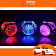 Aozoom Latest 1 pair car projector headlight 2.5 inch bi-xenon projector embossed lens with devil ey