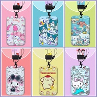 Kuromi Card Holder Sanrio Name Tag Lanyard Bus Card Meal Card Holder#FT65
