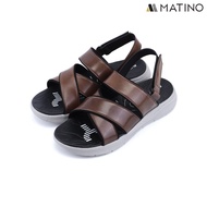 MATINO PLAY รองเท้าแตะชายหนัง รุ่น MC/T 9325 - BLACK/BROWN