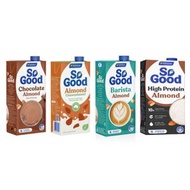 Sanitarium - So Good 澳洲原裝進口植物奶 無糖杏仁奶+朱古力杏仁奶+高蛋白杏仁奶+咖啡師杏仁奶 1L x4