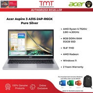 Acer Aspire 3 A315-24P-R6GK Silver Laptop | AMD Ryzen 5-7520U | 8GB RAM 512GB SSD | 15.6'' FHD | W11