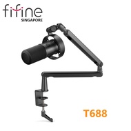 FIFINE T688 – Combination of K688 USB/XLR Dynamic Podcast Microphone &amp; BM88 Low-profile Microphone Arm Stand