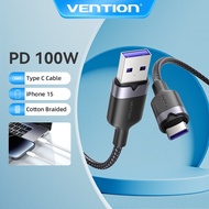 Vention 100W 6A USB A To USB Type C Cable Quick Fast Charging 480Mbps for iPhone/Samsung/Oppo