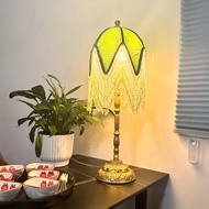 American Retro Bedroom Tassel Table Lamp Light LuxuryvintageLiving Room Study Bedside Atmosphere Lamps casaLighting