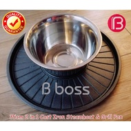 bbq pan (B Boss) 35cm  2 in 1 Cast Iron Korea Steamboat Grill Pan / Gas BBQ Grill Plate / Korea BBQ 