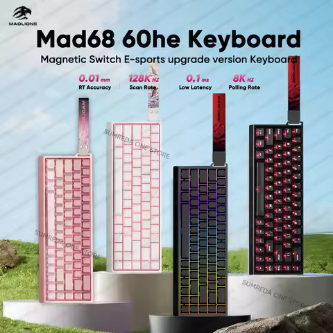 Madlions Mad 68R Mad60he Mad60 Mad68he Wired Mechanical Keyboard Gaming Magnetic Switch RT 0.02mm 8K