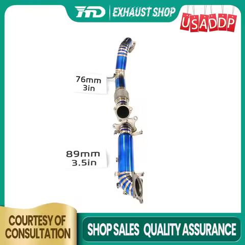 HMD Resonant Tube for Honda Civic Type-R Fl5 Ti Downpipe Exhaust system High precision Increased pow