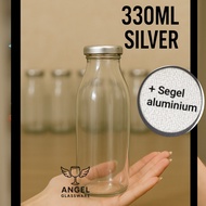 / 9 ( NINE ) PCS 250ML / 330ml Glass juice Bottle + Silver Cap Coffee Bottle/ juice Bottle 250 ML / 