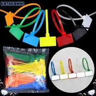 KATAKANNE 100pcs Cable Tag Strapping Tape Tag Labels Markers Mesh Wire Marker Colorful Tag