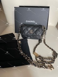 平放 Chanel 腰包 大熱 黑牛皮  Belt Bag  特別鏈