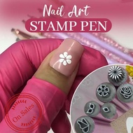 10-piece Nail Set Handy Nail Seal Nail Art Stamp Pen Y4d8