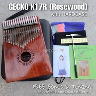 GECKO K17R Kalimba 17 Keys Solid Rosewood with HARDCASE FREE BONUS
