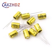 10PCS Audio Frequency Nonpolarity NP Electrolytic Capacitor 100V 1uF 1.5uF 2.2uF 3.3uF 4.7uF 5.6uF 6