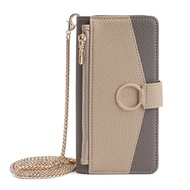 OPPO Reno 10 Pro 5G Casing Reno10 Pro+ Zipper Wallet Cover PU Leather Phone Case with 1.2m Strap
