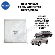 NISSAN OEM Cabin Air Filter B7277-JN20A for Nissan Altima L32 Murano Z51 Teana J32 Maxima A35 Quest