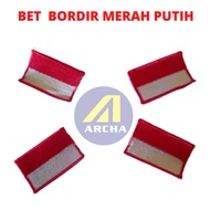 MERAH PUTIH Red and White Embroidered Bet 5X3 cm
