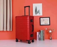 Holiday necessities Hardside Carry On Luggage Aluminum Alloy Trolley Suitcase Spinner Wheels Lightweight And Durable Luggage Luggage Organizers Travel (Color : Red, Size : 28") (Color : Red)