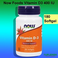 Now Foods Vitamin D3 400IU 180 Softgels 400IU Vit D3