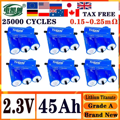 DIANKAISHOU LTO Lithium Titanate Battery 66160K 2.3V 45Ah 0.2~0.25m Ω 10C Discharge DIY 12V 24V 48V 
