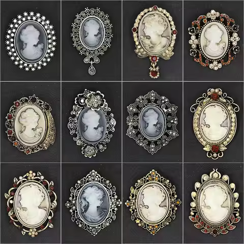 Elegant Style Vintage Victorian Queen's Cameo Antique Wedding Beauty Brooch Pin Clothing Hat Accesor