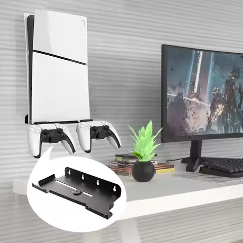 Wall Mount Gamepad Headset Bracket For Playstation 5 PS5 Slim Space Saving Shelf Stable for PS Slim