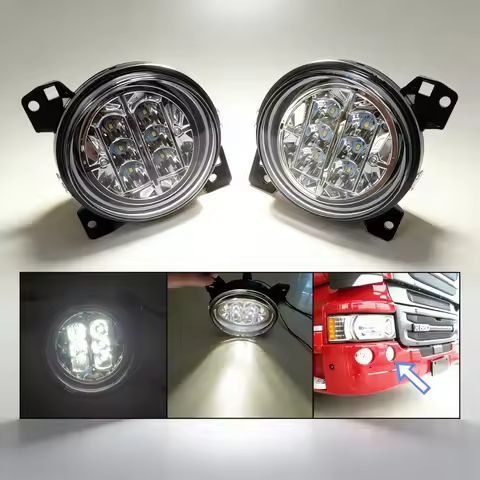 2Pcs 24V LED DRL Headlight For Scania R450 G440 G450 P380 P410 R620 Auxiliary Fog Light Tuning Suppl