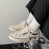 รองเท้าผู้ชายสไตล์ใหม่รองเท้าผ้าใบเกาหลีชายรองเท้าลำลองรองเท้าสีขาวอินเทรนด์คนรักรองเท้า ins ป่าCanvas shoes men สีดำ 44