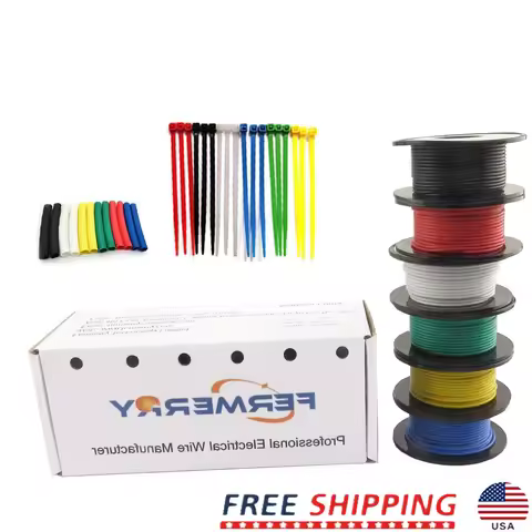 16 AWG Silicone Hook Up Wire Kit 25ft Tinned Copper Stranded Wire Electrical 252 Strands Flexible He