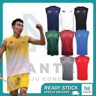 badminton sleeveless malaysia jersey / sleeveless badminton training kit / jogging / baju sukan / si
