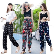 tracksuit tracksuit woman Ladies' Mosquito Protective Cotton Silk Beach Pants - Summer Wear with Flo