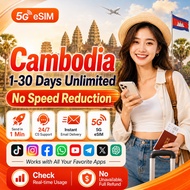 Cambodia eSIM 4G High speed 1-30 Days 1-30GB Unlimited Data Metfone eSIM Card