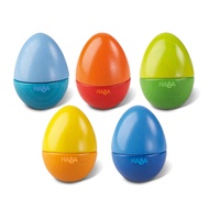 HABA Musical Eggs - 5 Wooden Eggs with Acoustic Sounds, Made in Germany, Kids Musical Instruments, M