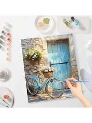 1/2pcs Diy Painting By Numbers Kit Front Bicycle Modern Wall Art Picture By Numbers Wall Art For Hom