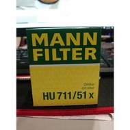 MANN 油芯 HU 711/51x Focus Mondeo KUGA TDCI 機油芯 機油濾芯 MINI